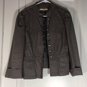 Loft Greenish Gray Military Jacket Cuffed Sz 10